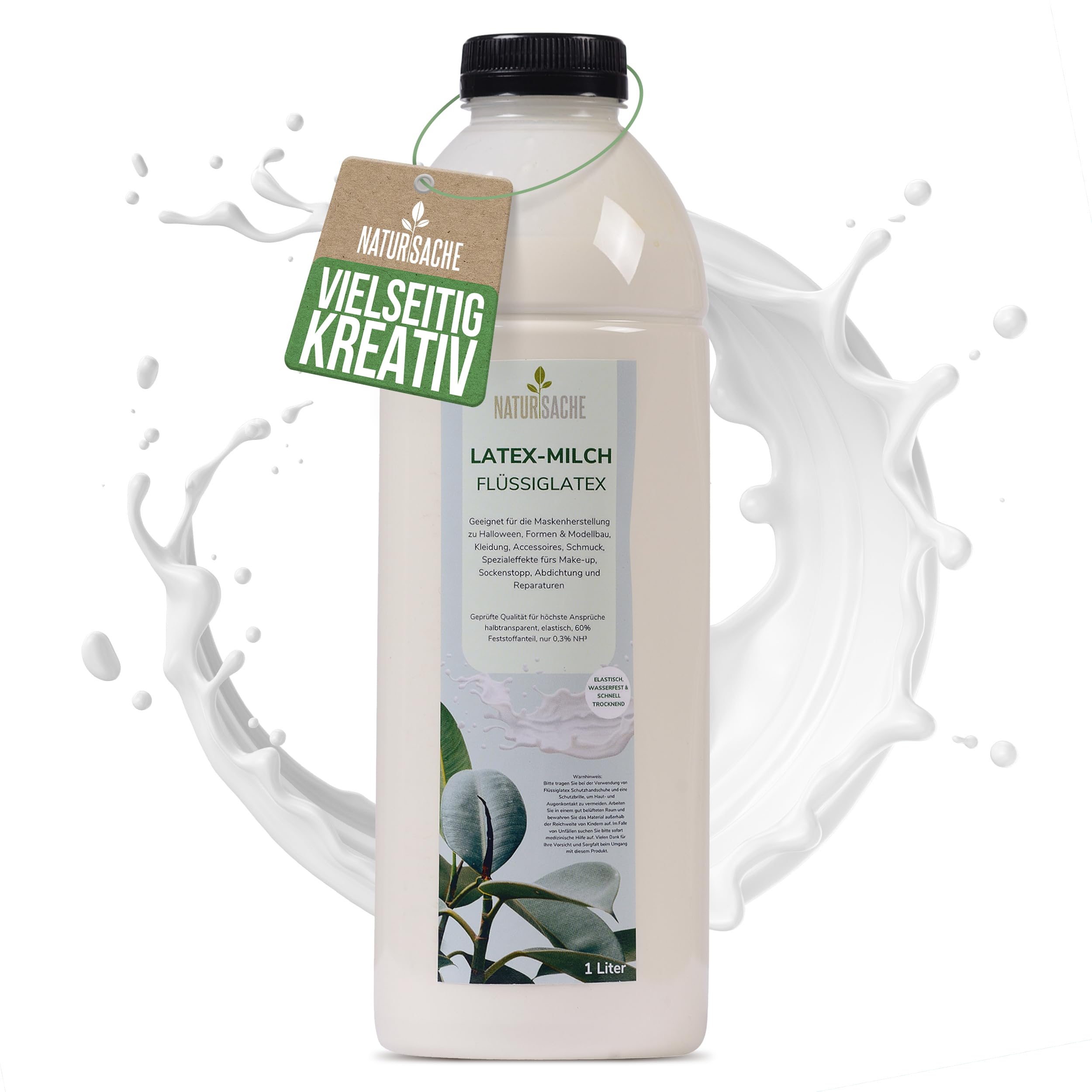 Fluessiglatex 500 ml lateks sütü, doğal renkler, doğal kauçuk sıvı